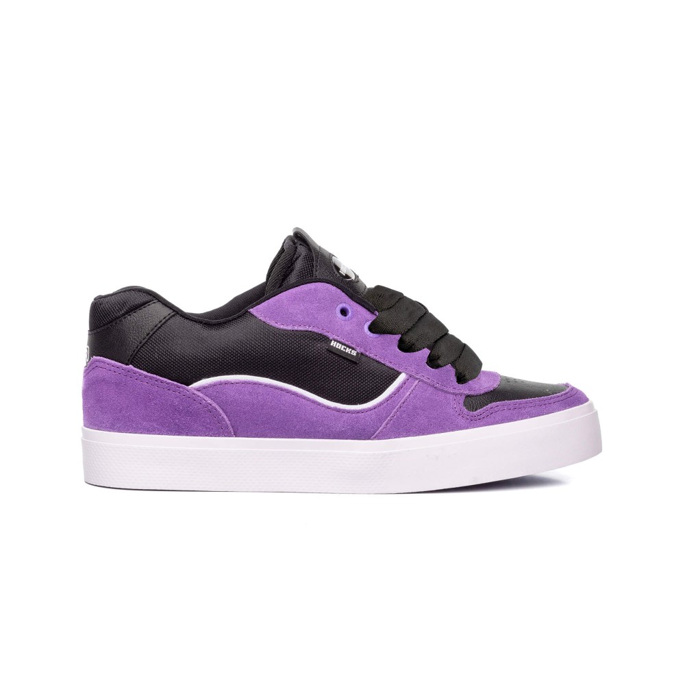 tenis_marca_hocks_linha_Hock_Puff_cor_preto_com_roxo_Psylocke_sucata_brazil_skates_e_moda_streetwear_